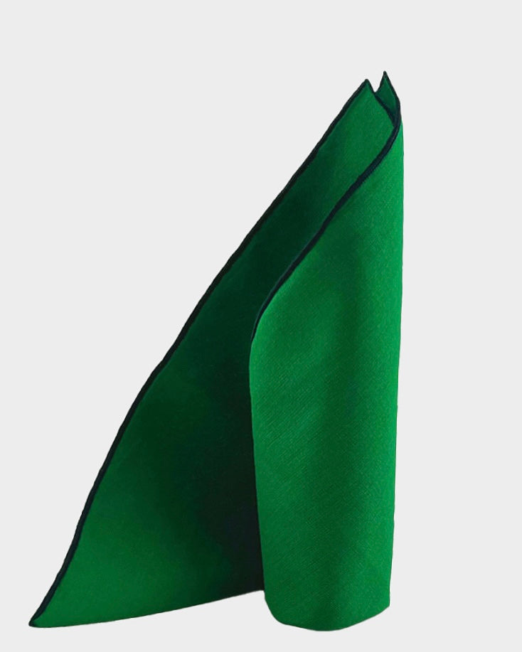 Cotton pocket square - emerald green