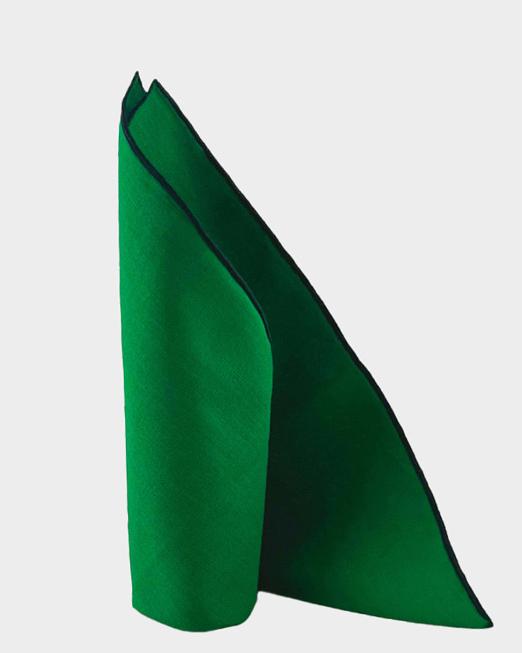 Cotton pocket square - emerald green