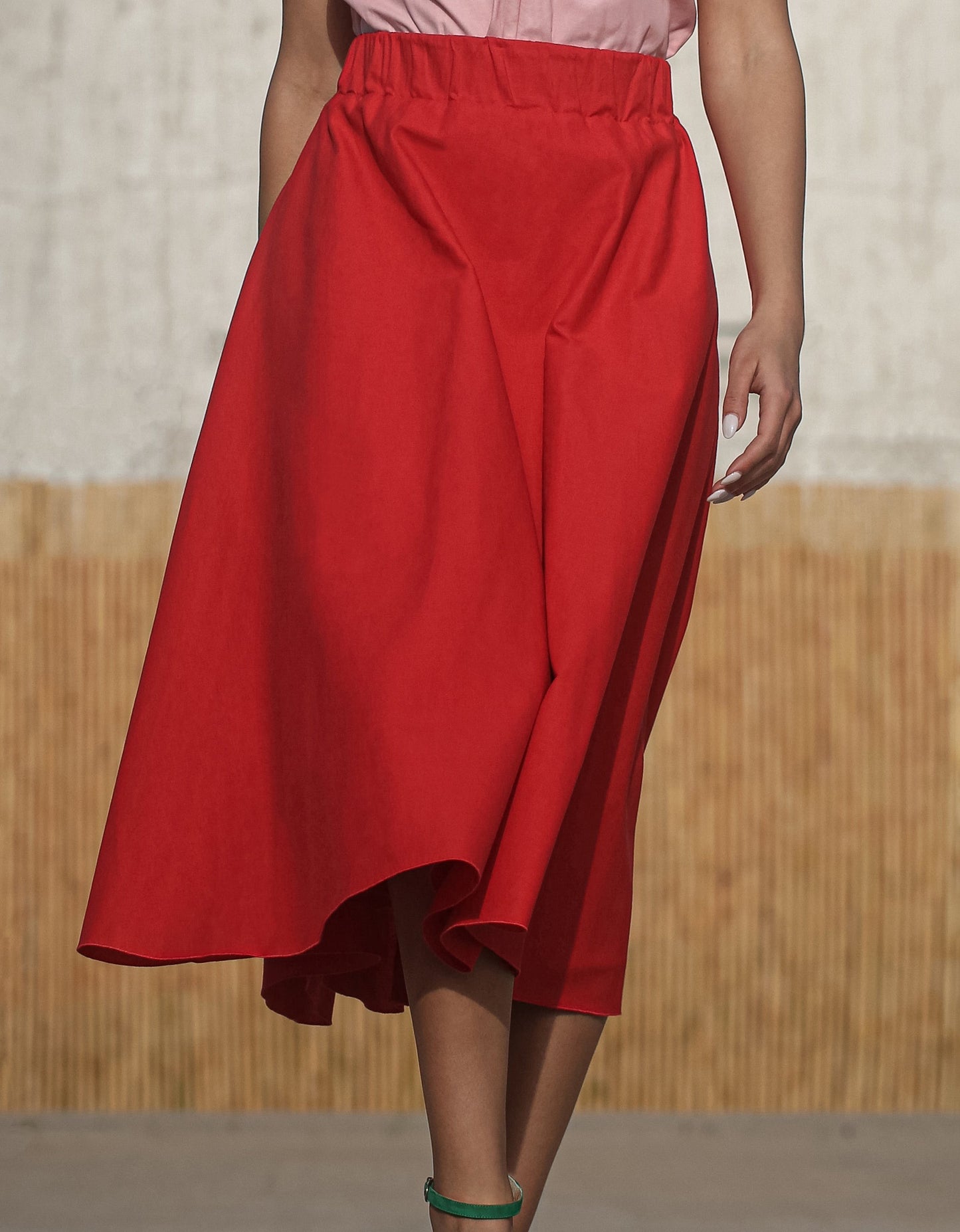 Phoebe midi skirt - poppy red