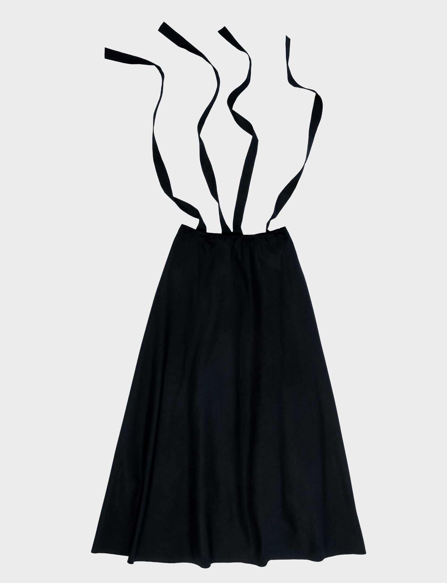 Io ribbon tie midi skirt - black