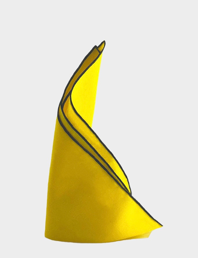 Cotton pocket square - sunny yellow