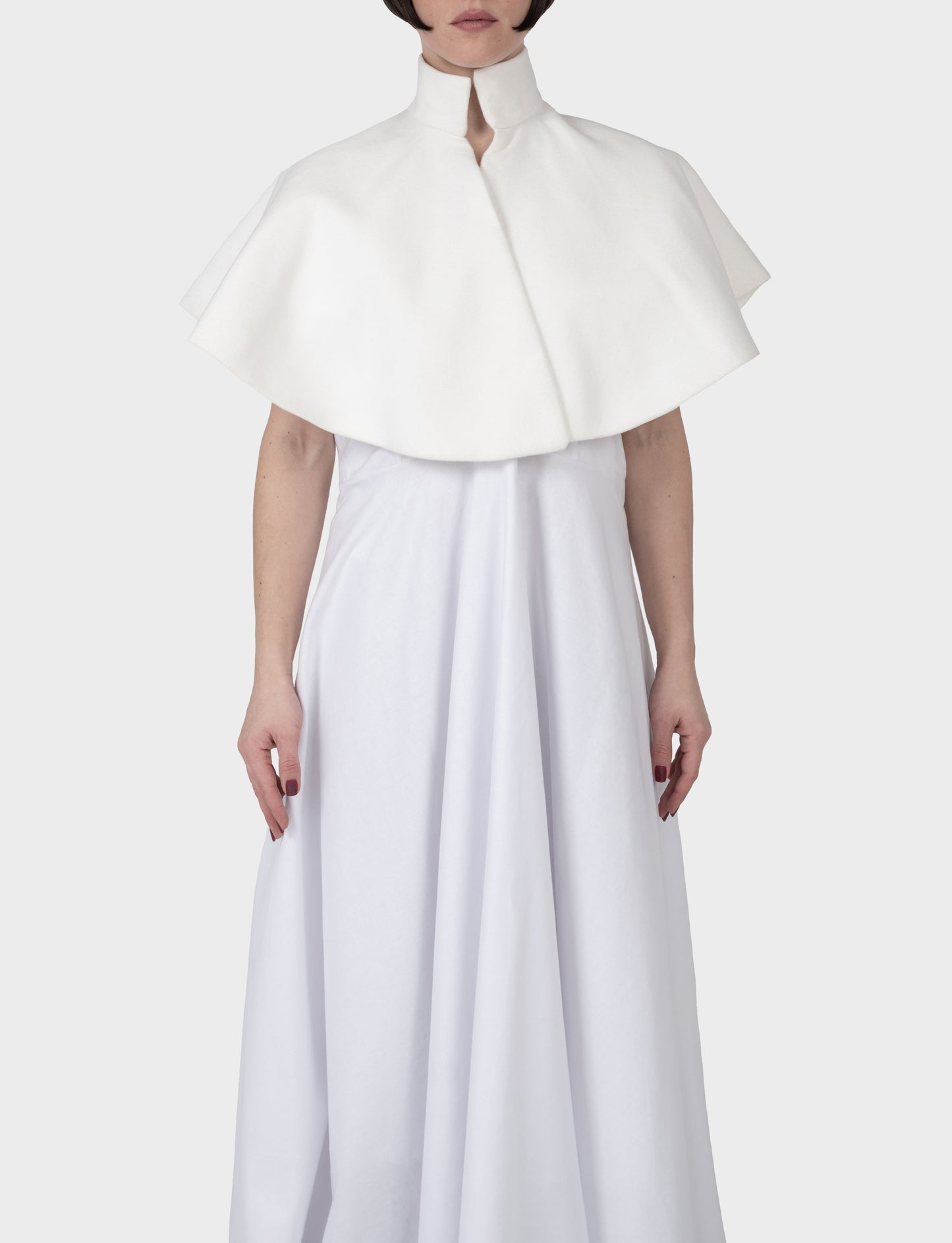 Margaret cropped cape coat - vanilla