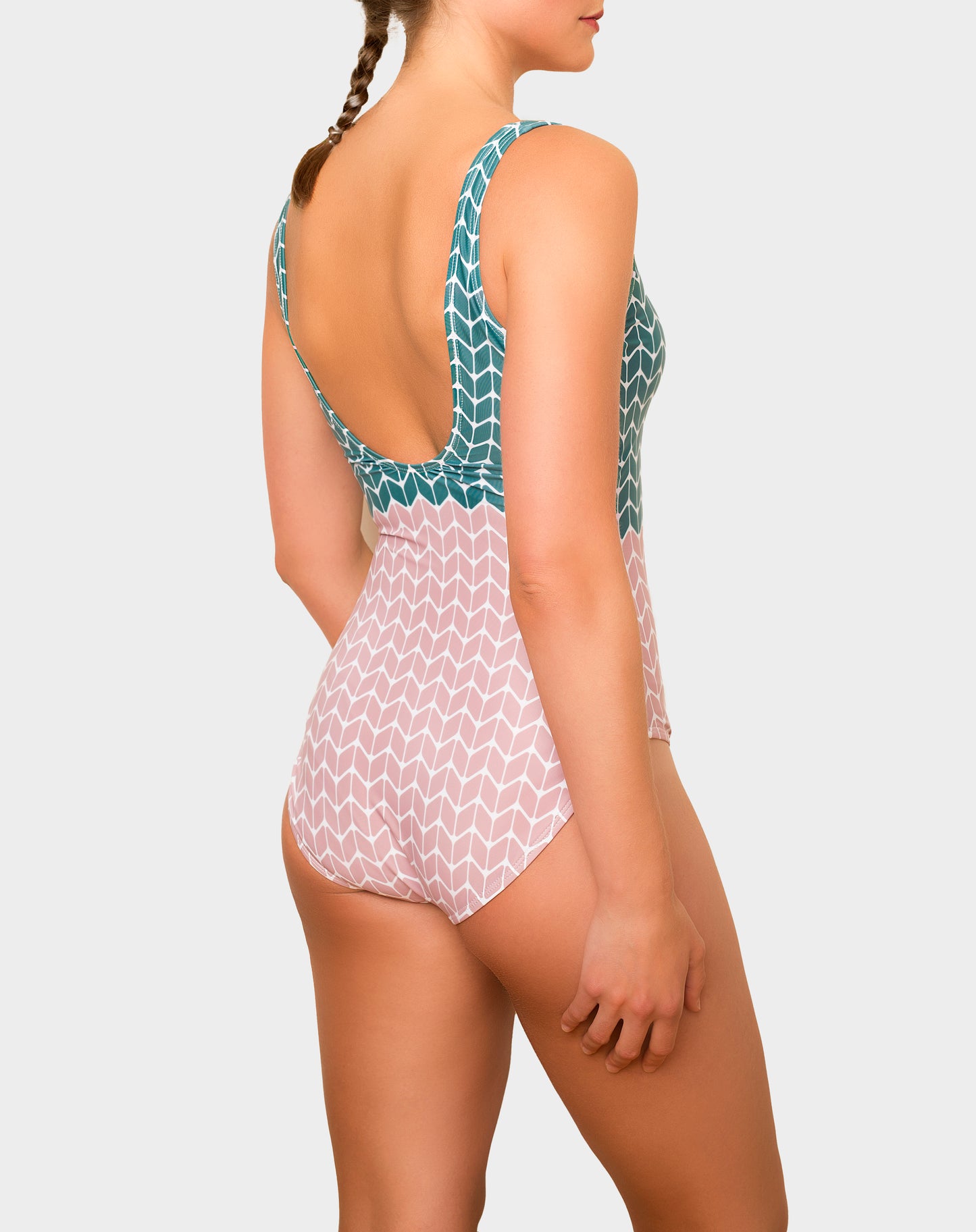 Fuchsite swimsuit - teal green/dusty rose