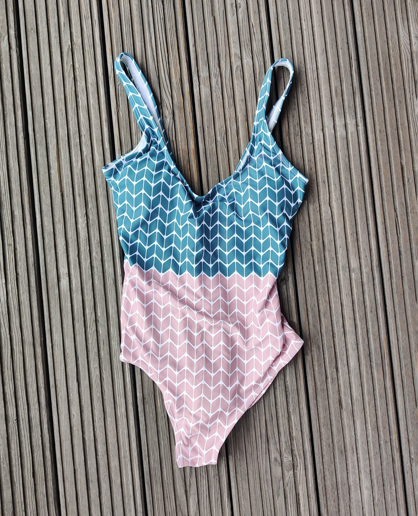 Fuchsite swimsuit - teal green/dusty rose