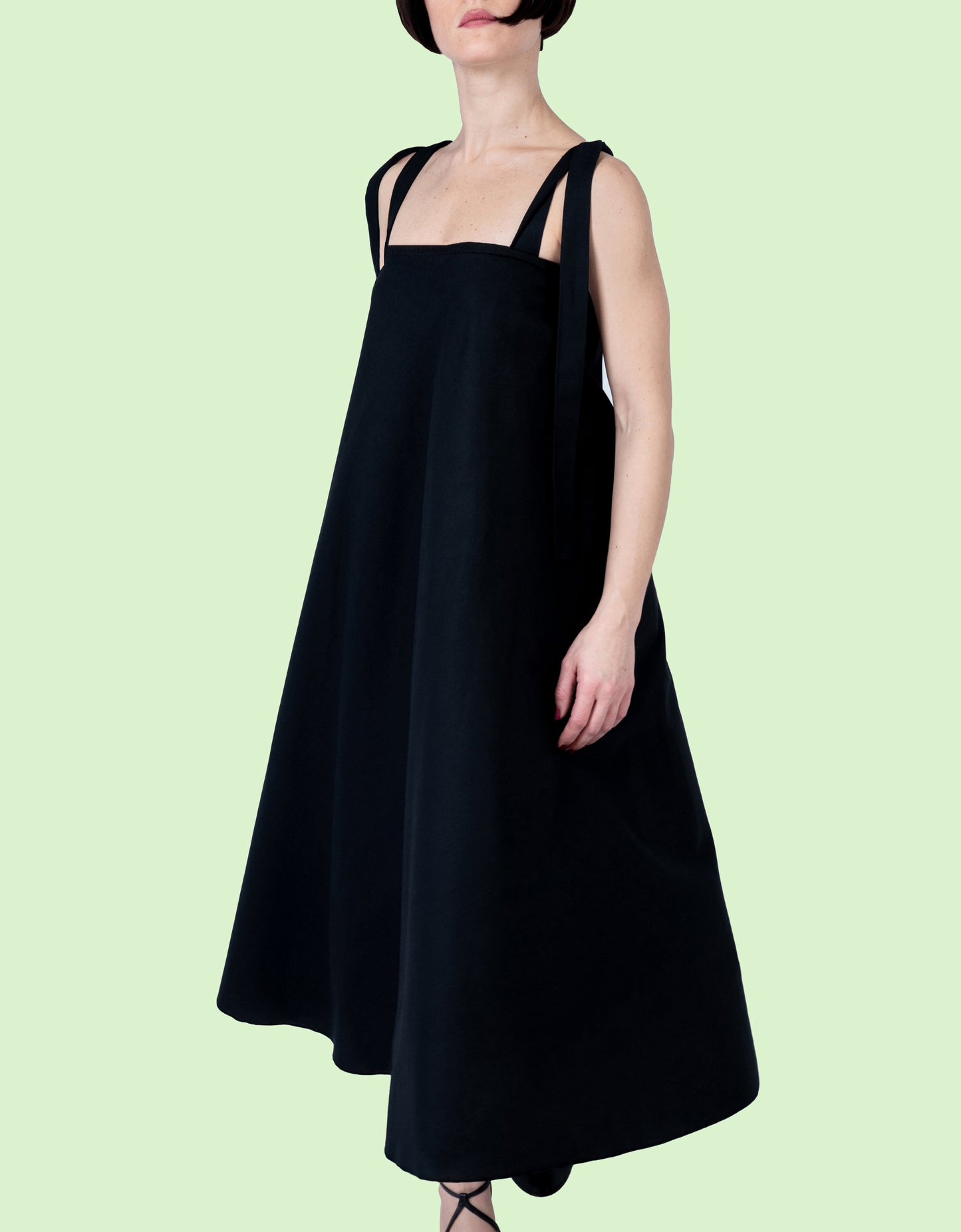 Io ribbon tie dress - black