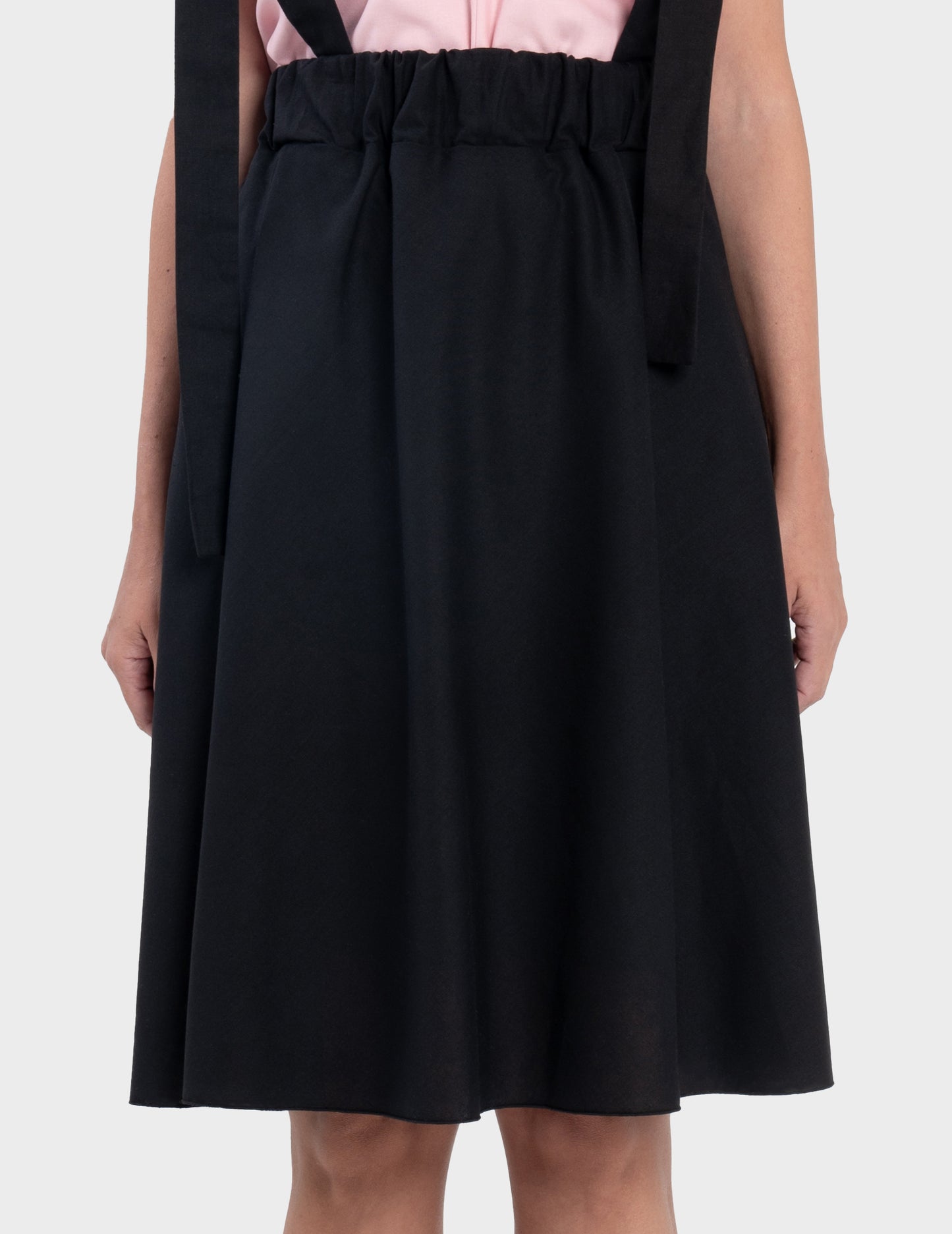 Io ribbon tie mini skirt - black