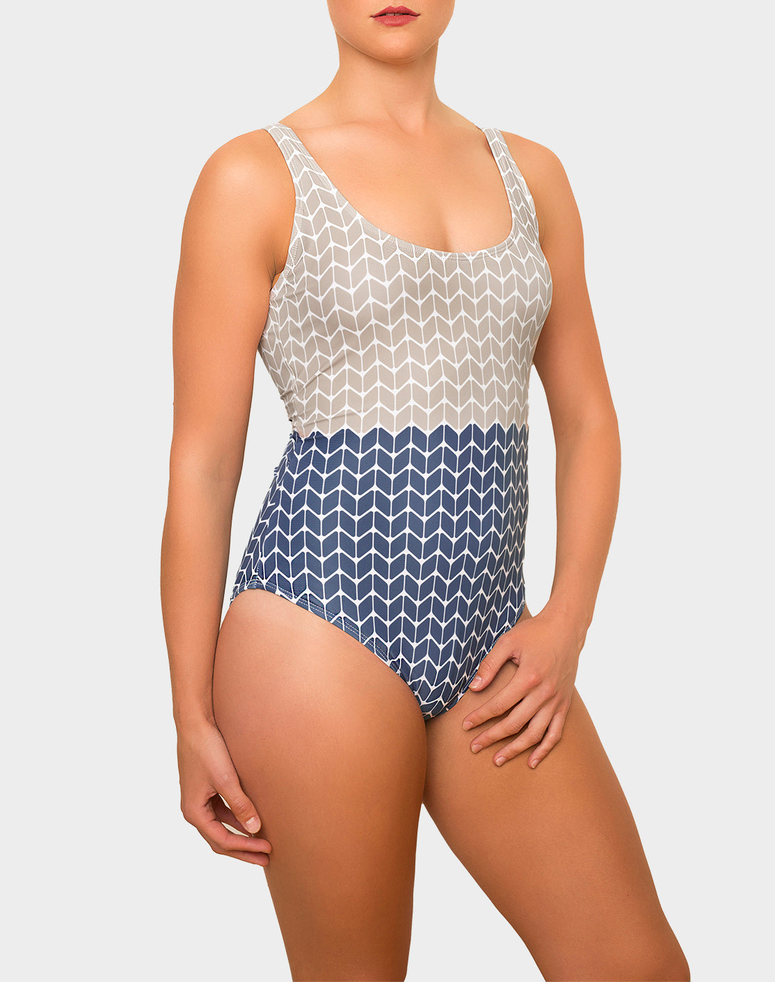 Lollingite swimsuit - sand/navy blue