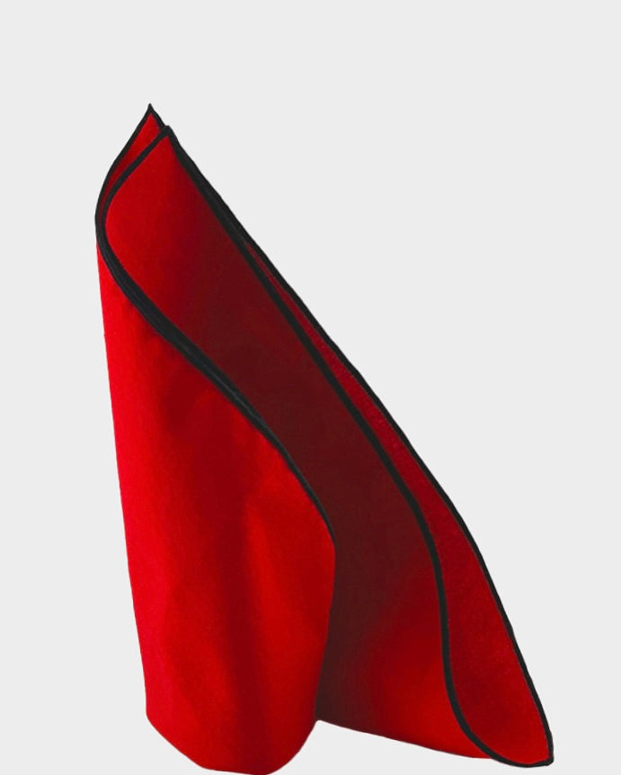 Cotton pocket square - poppy red