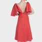 Leto bow midi dress - poppy red