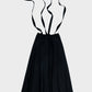 Io ribbon tie mini skirt - black