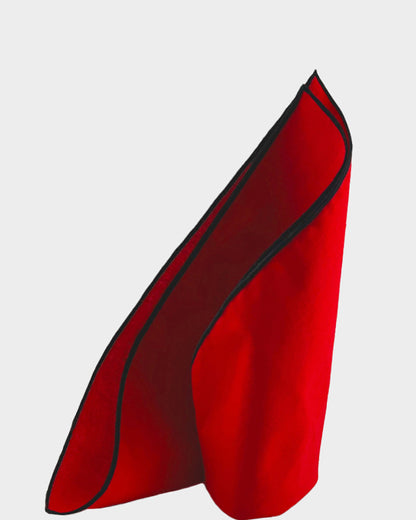 Cotton pocket square - poppy red