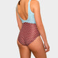 Ajoite swimsuit - sky blue/maroon