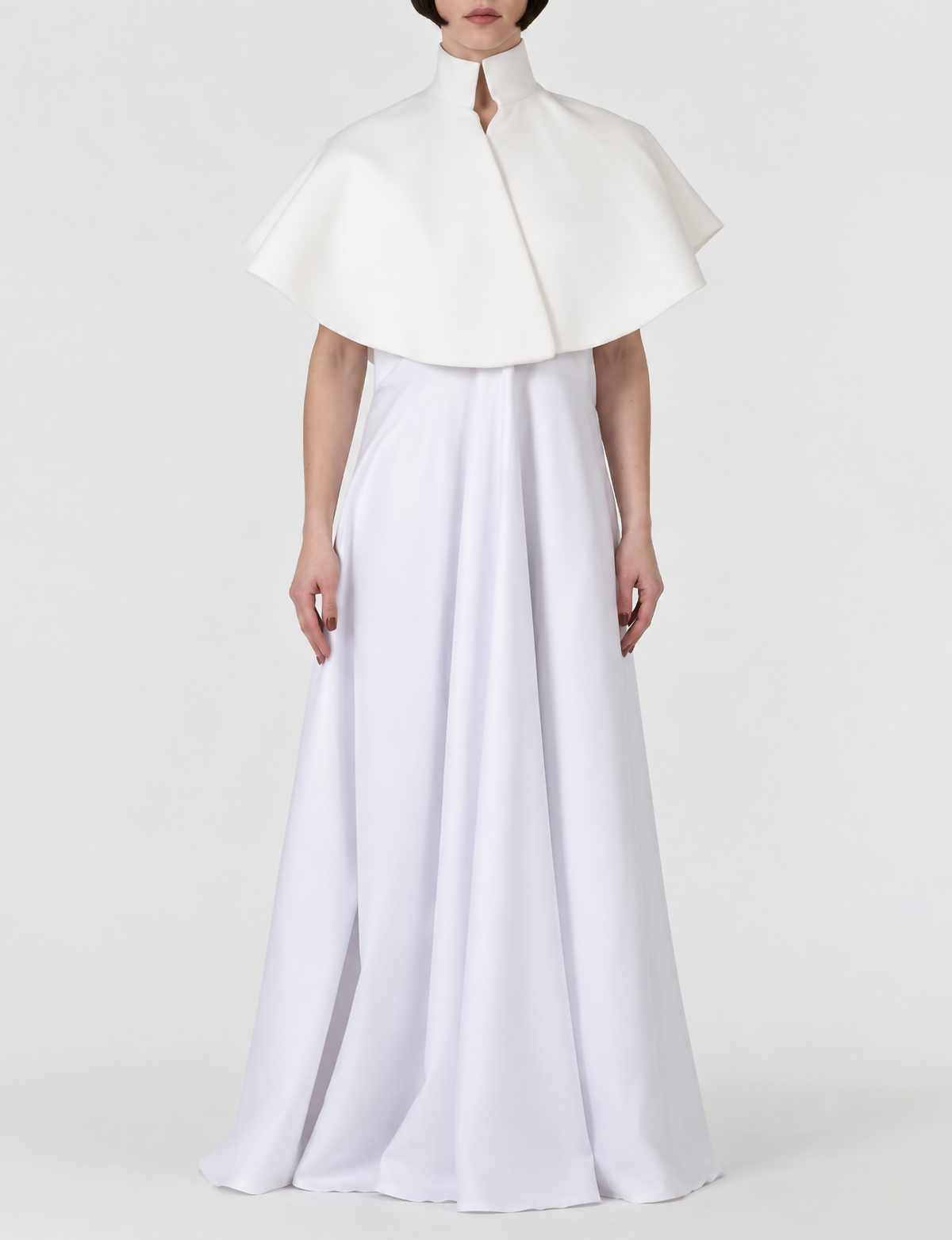 Bianca cropped cape coat