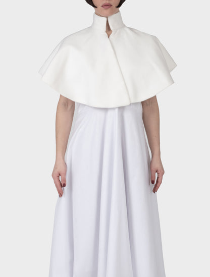 Margaret cropped cape coat - vanilla