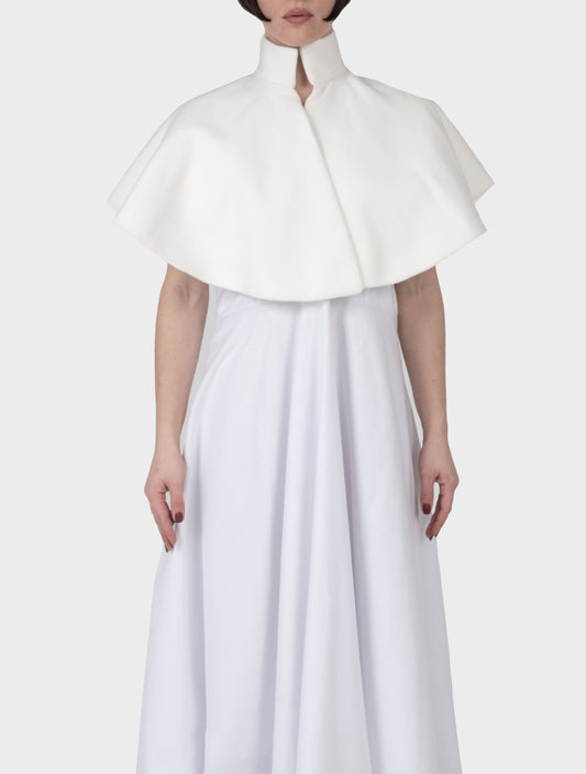 Margaret cropped cape coat - vanilla