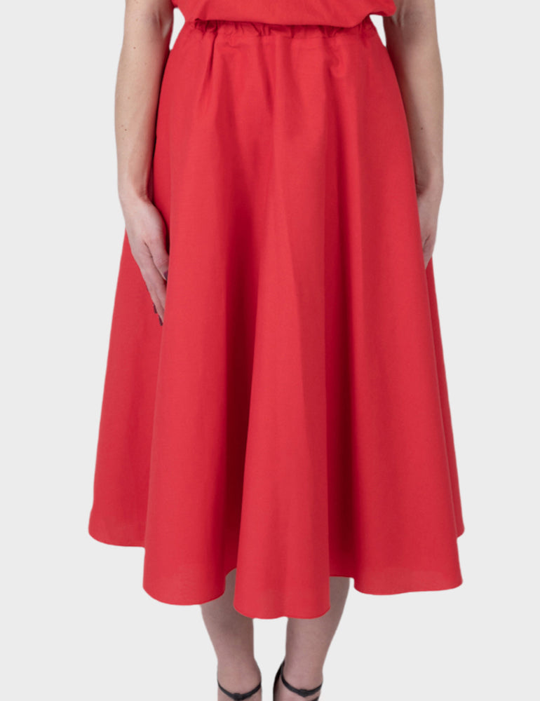 Phoebe midi skirt - poppy red