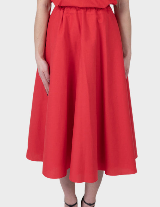 Phoebe midi skirt - poppy red