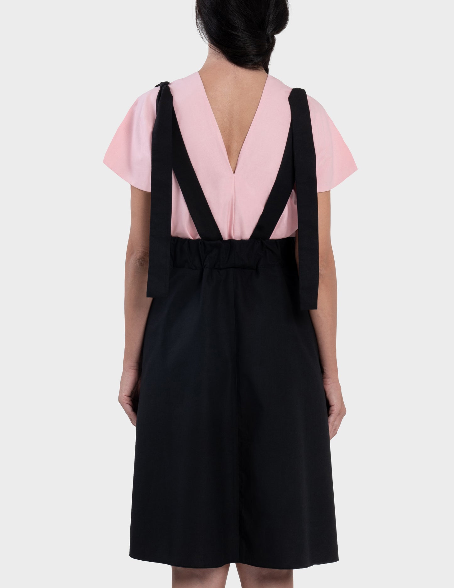Io ribbon tie mini skirt - black