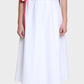 Io ribbon tie midi skirt - white chalk