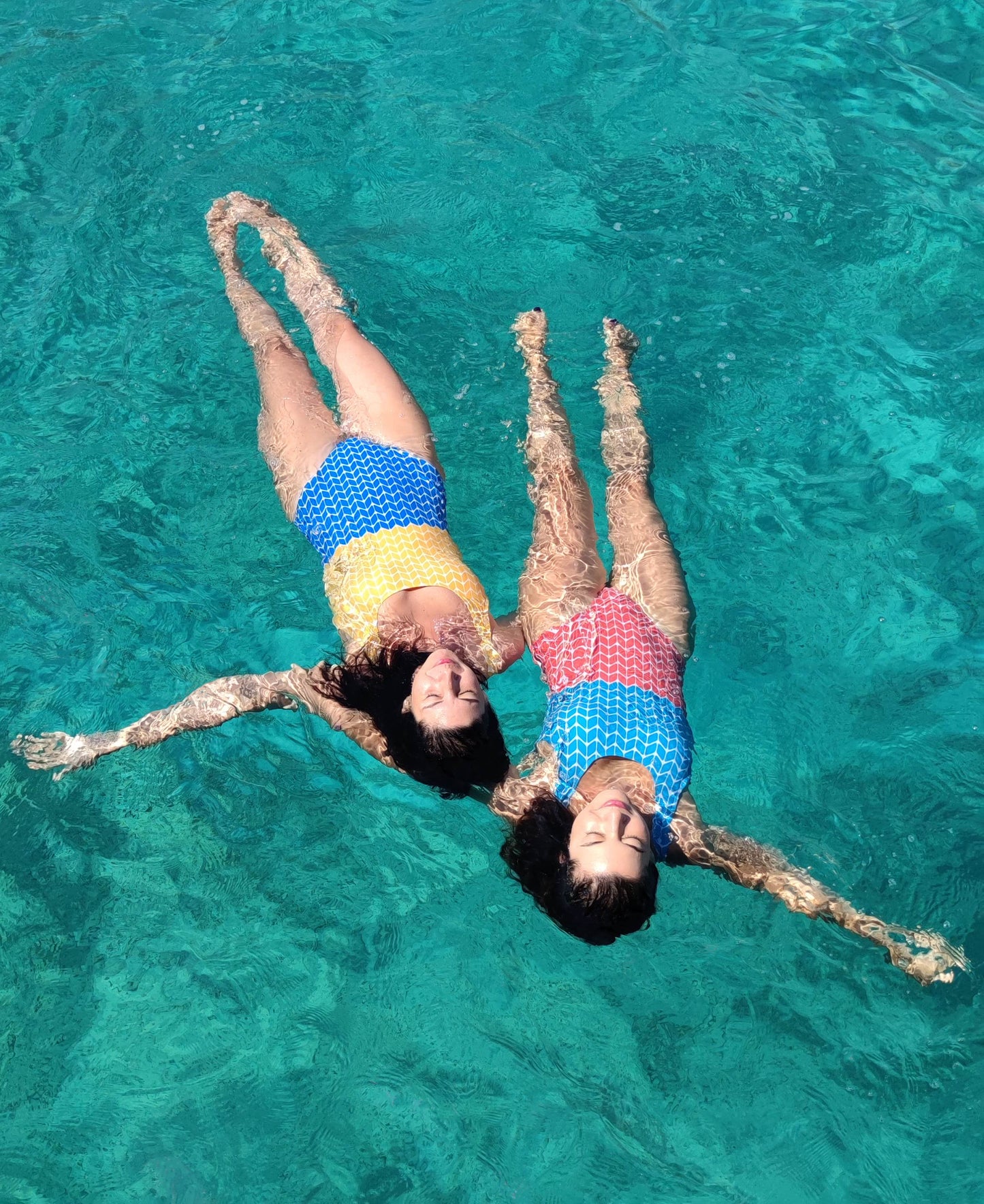Lazulite swimsuit - cyan blue/coral