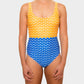 Karibibite swimsuit - golden yellow/cobalt blue