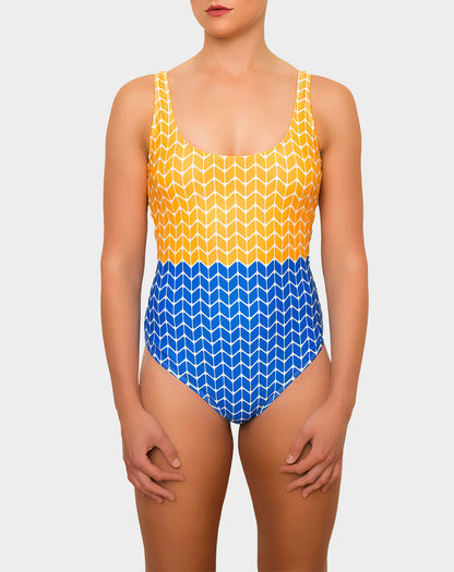 Karibibite Swimsuit - Bold Yellow / Strong Blue