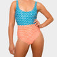 Lazulite swimsuit - cyan blue/coral