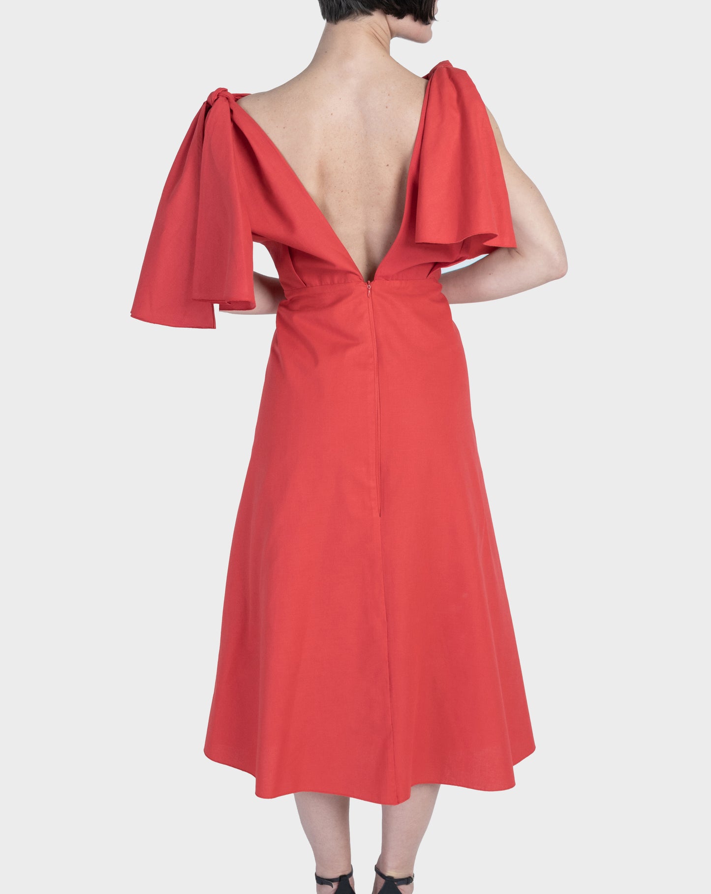 Leto bow dress - poppy red