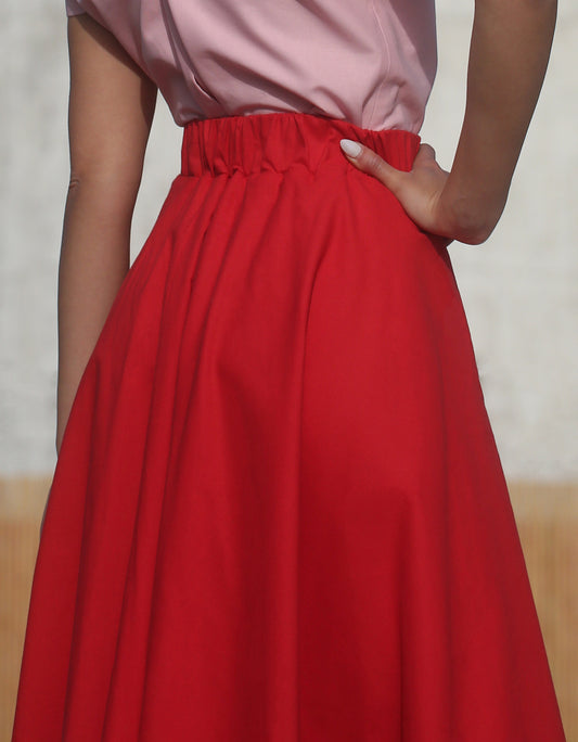 Phoebe Mini Skirt - Poppy Red