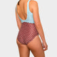 Ajoite swimsuit - powder blue/maroon