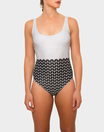 Albite Swimsuit - Coconut White / Rich Black