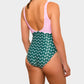 Petite Elbaite Swimsuit - Pastel Pink / Dark Green