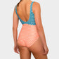 Lazulite swimsuit - cyan blue/coral