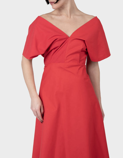 Leto Midi Dress - Poppy Red